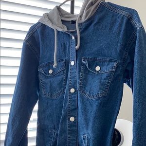 Cute H&M jean jacket with cotton hoodie